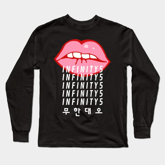 Pink Lips Korean Pop Group Long Sleeve T-Shirt by wapix